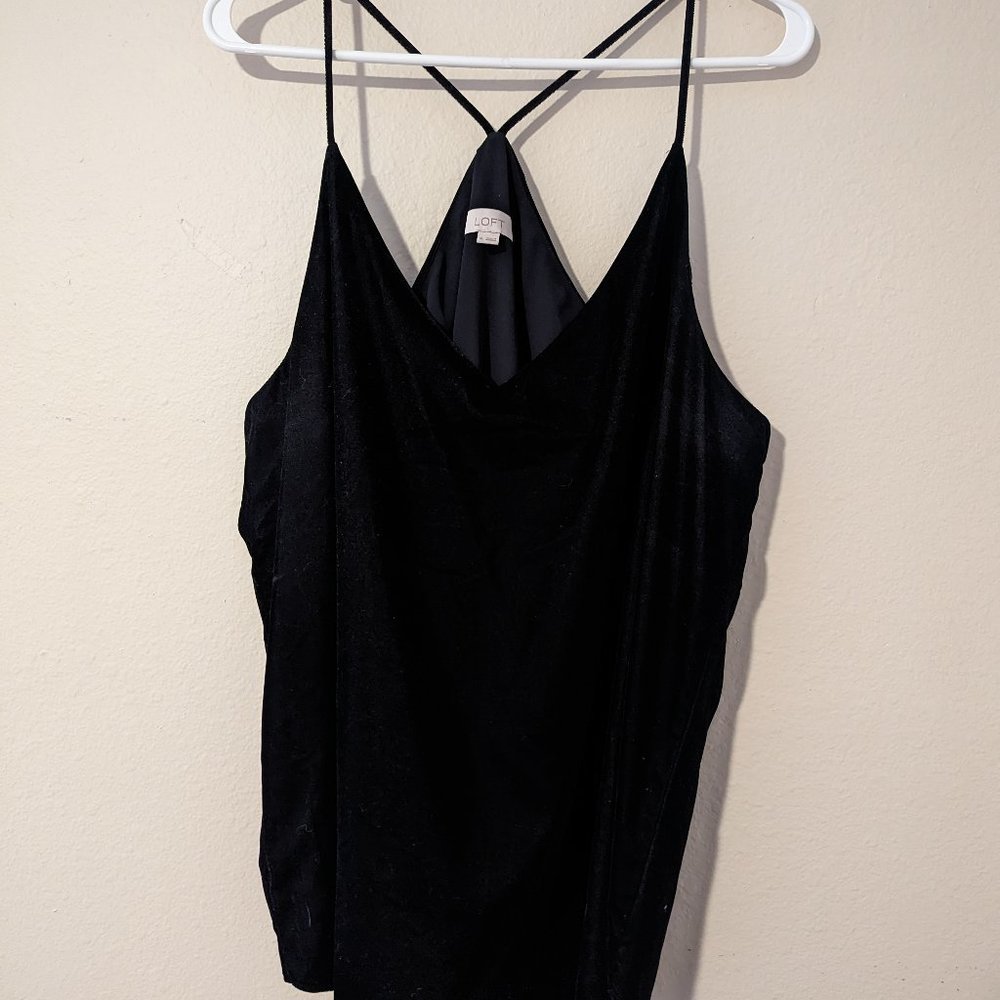 Loft Black Velvet Blouse